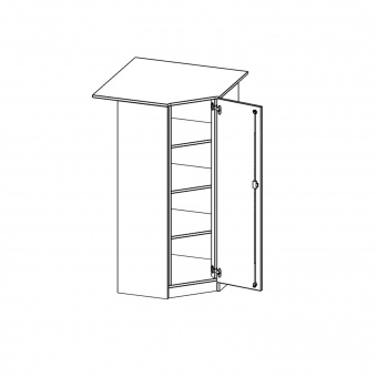 Innenecke als Schrank, 4 OH, Für 60cm tiefe Schrankwände,  rechts, B/H/T 90 x 154 x 90cm 